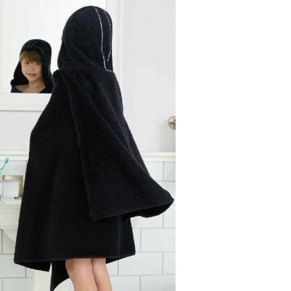 Kids Disney Star Wars Darth Vader Black Hooded Towel Bath Pool Kids Cotton Soft
